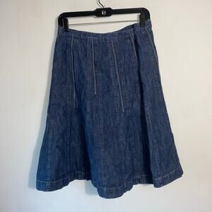 Y2K Denim Flared Midi Skirt SZ 20W‎ Western Farm Vtg Modest Cottagcore Boho